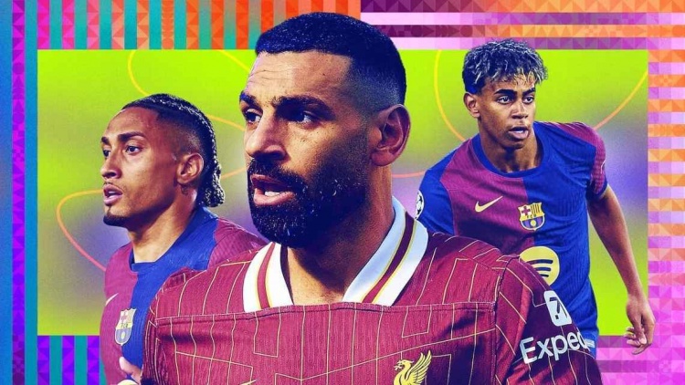 ESPN年度20大邊鋒：薩拉赫最佳，亞馬爾第2，梅西第8&杜埃第14