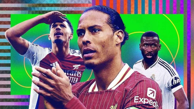 ESPN年度10大中后衛(wèi)：范迪克當(dāng)選最佳，阿森納2將前4，呂迪格第3