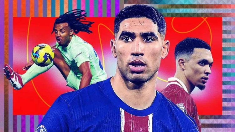 ESPN年度10大邊后衛(wèi)：阿什拉夫當(dāng)選最佳，阿諾德第2，迪馬爾科第7