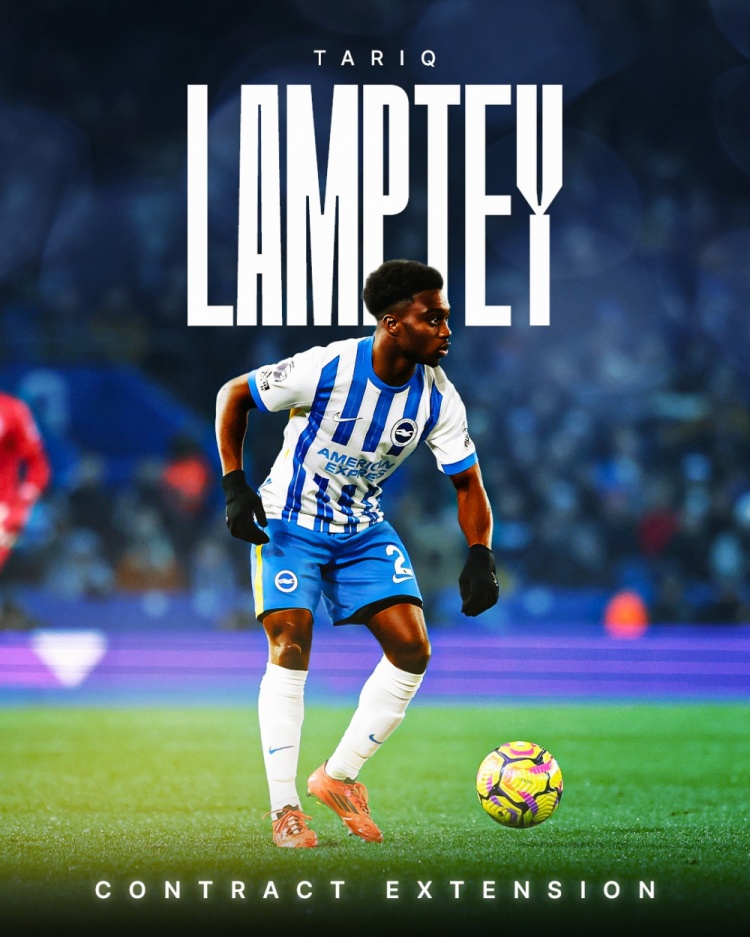 官方：布萊頓宣布與24歲加納后衛(wèi)蘭普泰續(xù)約一年