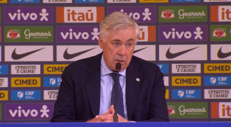 取執(zhí)教巴西首勝！安切洛蒂：不丟球很重要，因?yàn)槲沂且獯罄? 
                                         class=