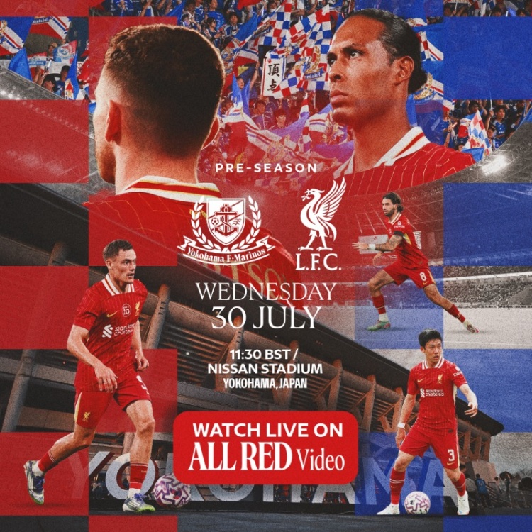 利物浦發(fā)布日本熱身賽海報：遠藤航、范迪克、維爾茨、索博出鏡