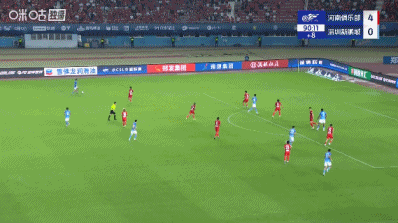 下半場(chǎng)補(bǔ)時(shí)階段，韋斯利捅射破門，新鵬城扳回一球仍1-4落后河南