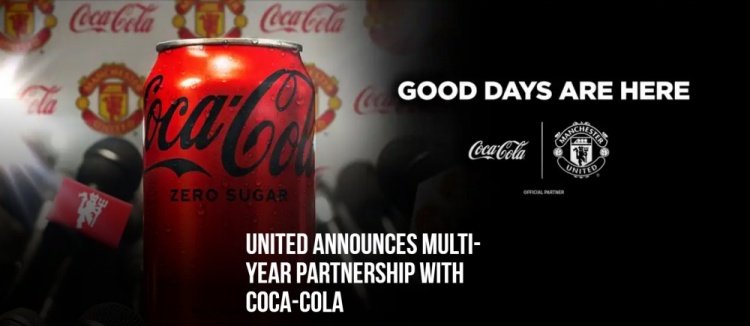 官方：曼聯(lián)與可口可樂公司達成三年合作伙伴關系