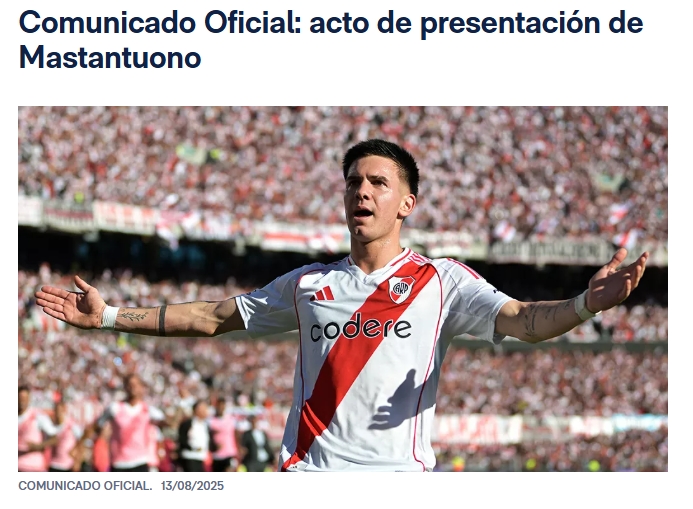 4500萬歐新援！皇馬官方：馬斯坦托諾北京時間明日19點(diǎn)正式亮相