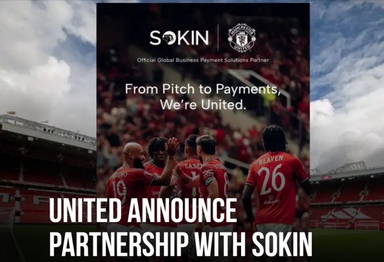官方：曼聯(lián)和Sokin達(dá)成多年合作協(xié)議，后者提供全球支付解決方案