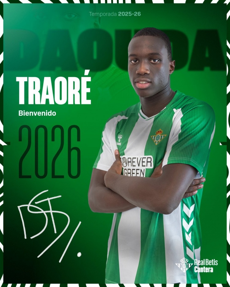 官方：南安普頓19歲中場達(dá)烏達(dá)-特勞雷租借貝蒂斯一個(gè)賽季