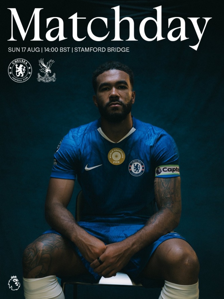 切爾西發(fā)布對陣水晶宮海報：隊長里斯-詹姆斯單人出鏡