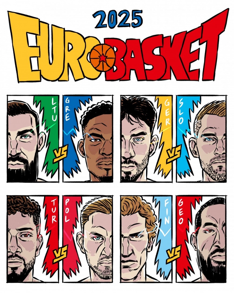 歐錦賽官推曬8強對陣海報：字母哥東契奇申京馬爾卡寧入鏡