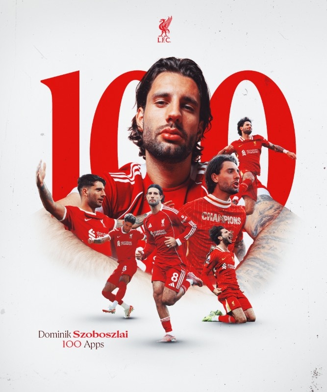 又帥又能踢！主場(chǎng)迎戰(zhàn)馬競(jìng)，索博斯洛伊迎利物浦生涯百場(chǎng)里程碑