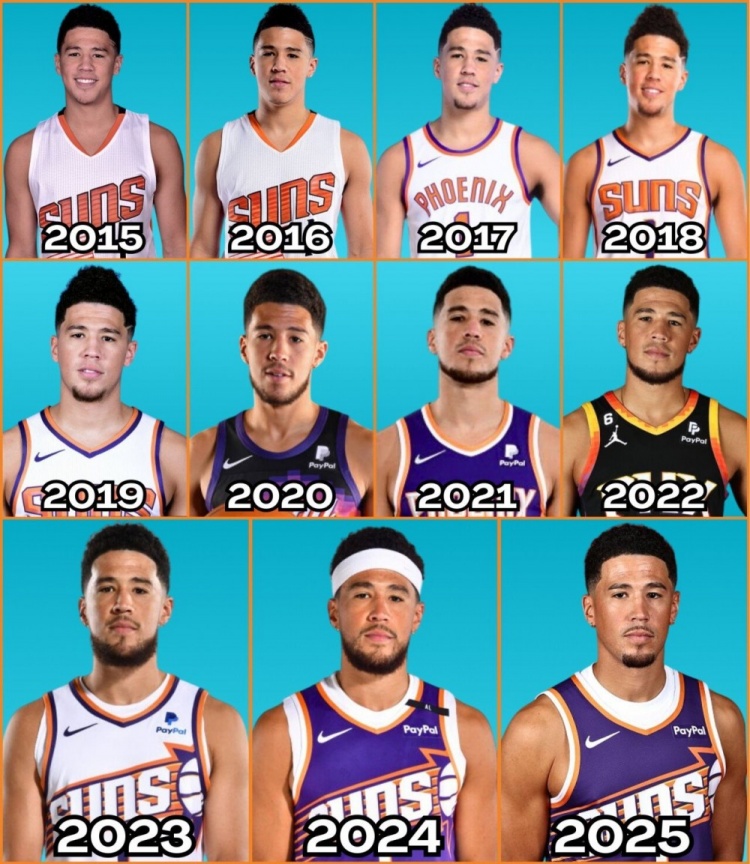 2015-2025歷年媒體日照片！布克眼中的光芒在逐漸褪去